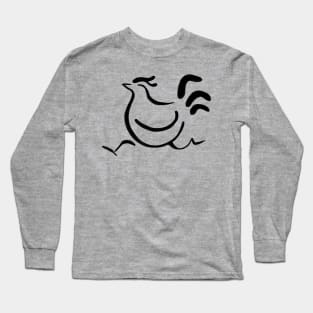 Running Chicken Rooster Long Sleeve T-Shirt